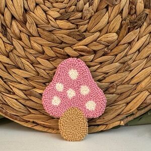 🆕 Punch Needle Coaster - Pink Mushroom